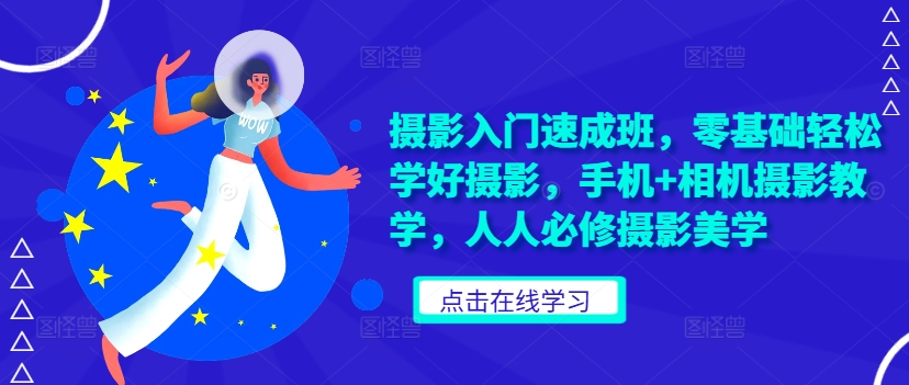 摄影入门速成班，零基础轻松学好摄影，手机+相机摄影教学，人人必修摄影美学-爱找项目网