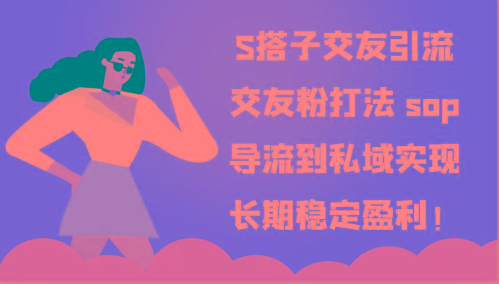 S搭子交友引流，交友粉打法 sop，导流到私域实现长期稳定盈利！-爱找项目网
