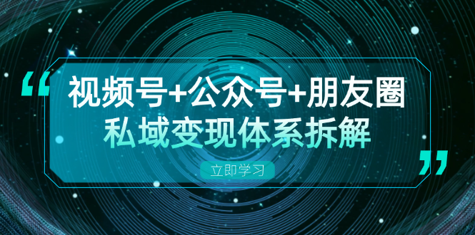 视频号+公众号+朋友圈私域变现体系拆解，全体平台流量枯竭下的应对策略-爱找项目网
