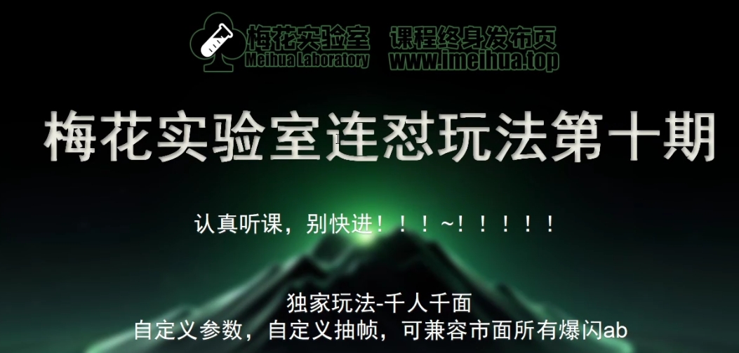 梅花实验室社群专享课视频号连怼玩法第十期课程+第二部分-FF助手全新高自由万能爆闪AB处理-爱找项目网