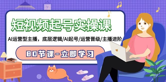 (9470期)短视频起号实操课，AI运营型主播，底层逻辑/AI起号/运营晋级/主播进阶/80节-爱找项目网