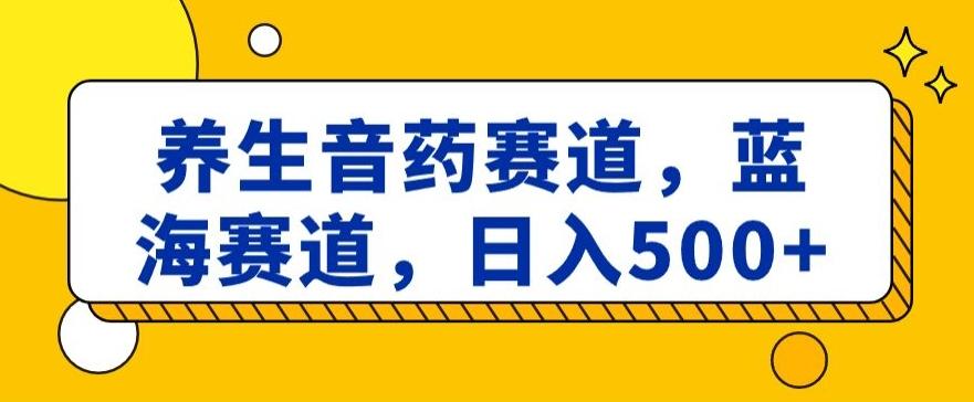 养生音药赛道，蓝海赛道，日入500+【揭秘】-爱找项目网