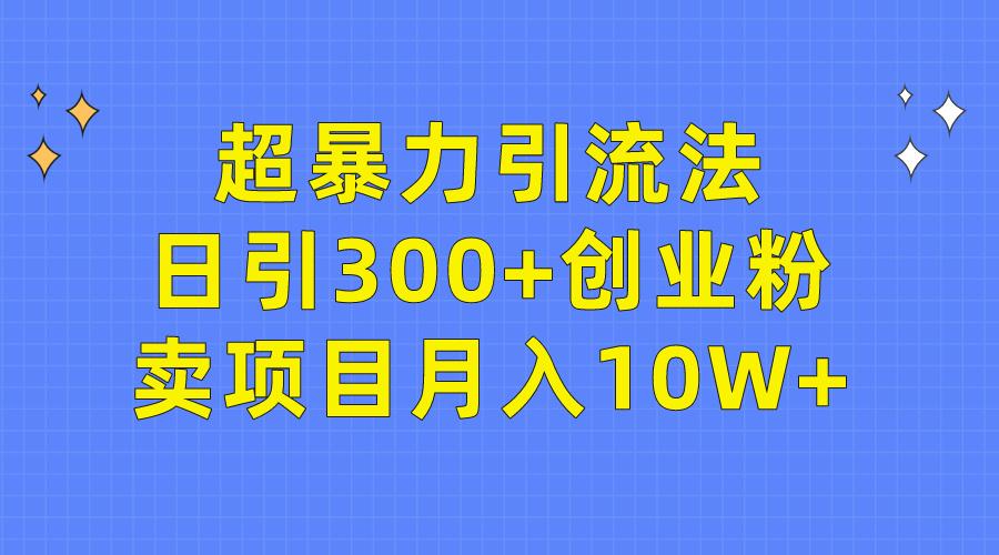 (9954期)超暴力引流法，日引300+创业粉，卖项目月入10W+-爱找项目网