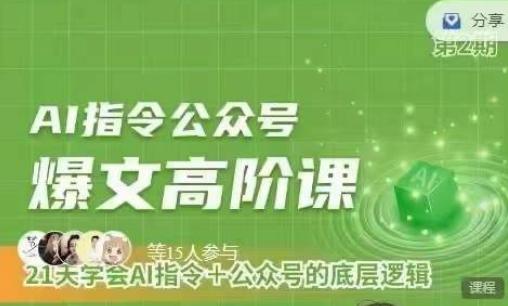 Ai指令公众号高阶课，学会ai指令+公众号的底层逻辑-爱找项目网