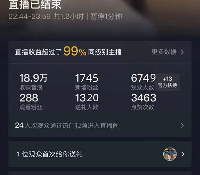 抖音美女直播，单场收益7000+,新手小白也可操作-爱找项目网