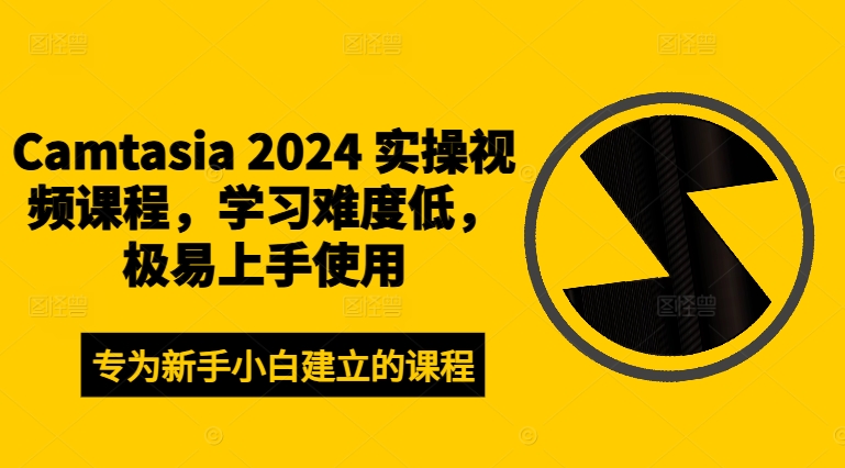 Camtasia 2024 实操视频课程，学习难度低，极易上手使用-爱找项目网