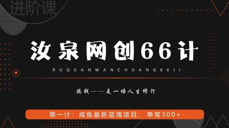 汝泉网创66计之第1计：闲鱼长期稳定项目，单笔变现300+-爱找项目网