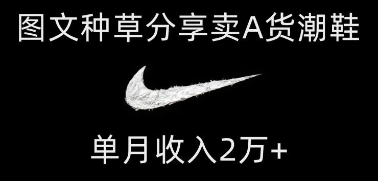 靠图文种草分享卖A货潮鞋，每天一小时，单月收入2万+【揭秘】-爱找项目网
