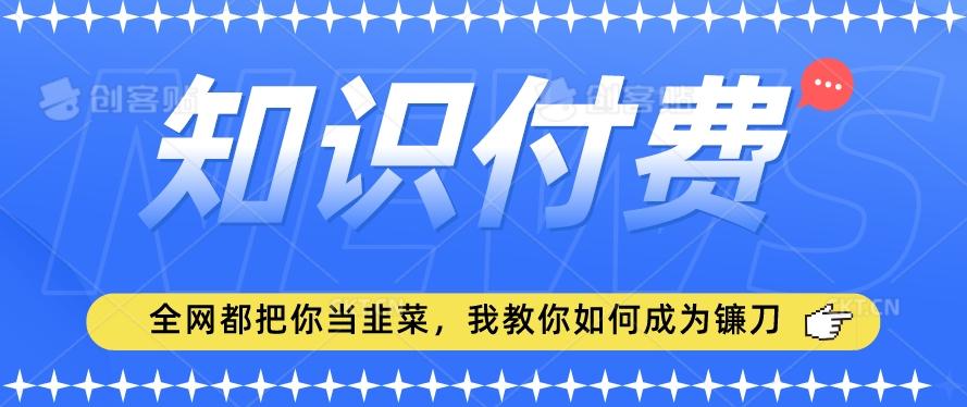 2024最新知识付费项目，小白也能轻松入局，全网都在教你做项目，我教你做镰刀【揭秘】-爱找项目网