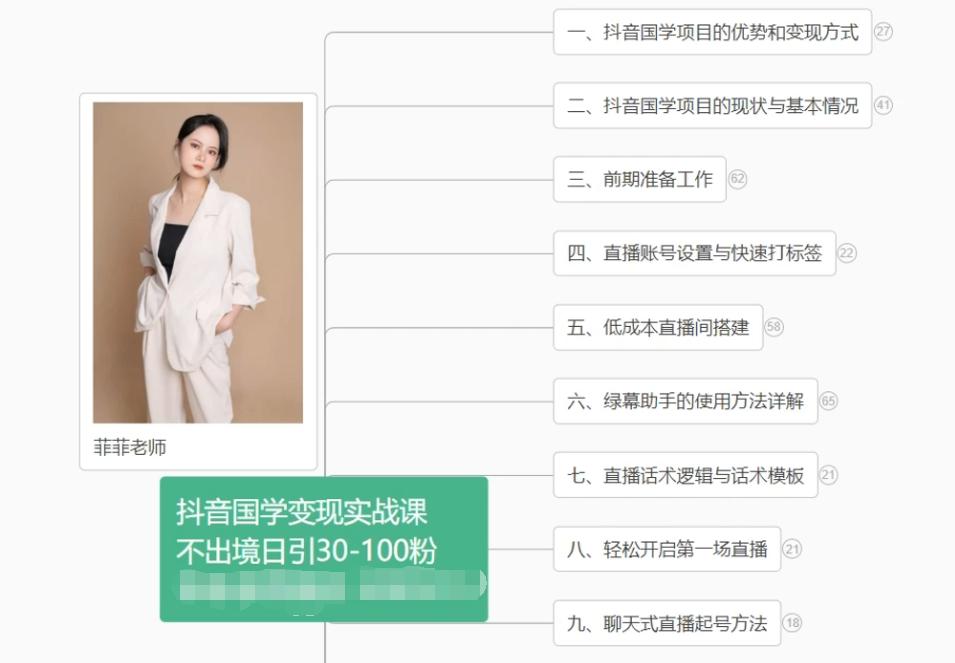 抖音国学变现项目：不出境日引30-100粉实战课程-爱找项目网