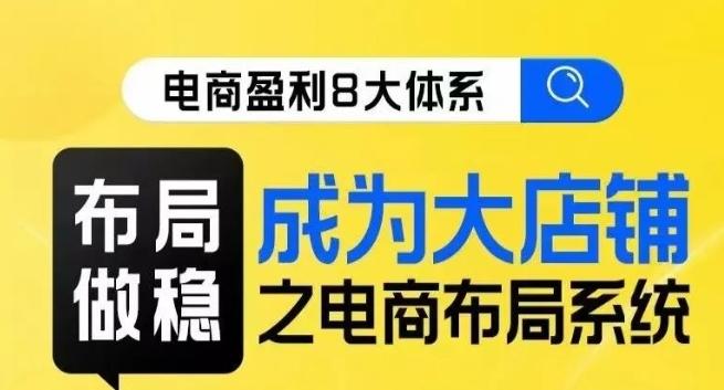 八大体系布局篇·布局做稳，成为大店的电商布局线上课-爱找项目网