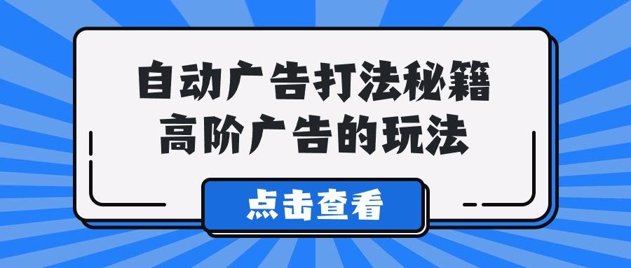 (9298期)A lice自动广告打法秘籍，高阶广告的玩法-爱找项目网