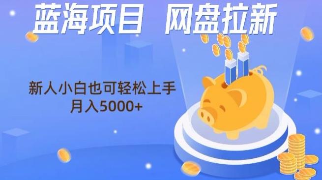 蓝海项目网盘拉新，新人小白也可操作，每月收入5000+-爱找项目网