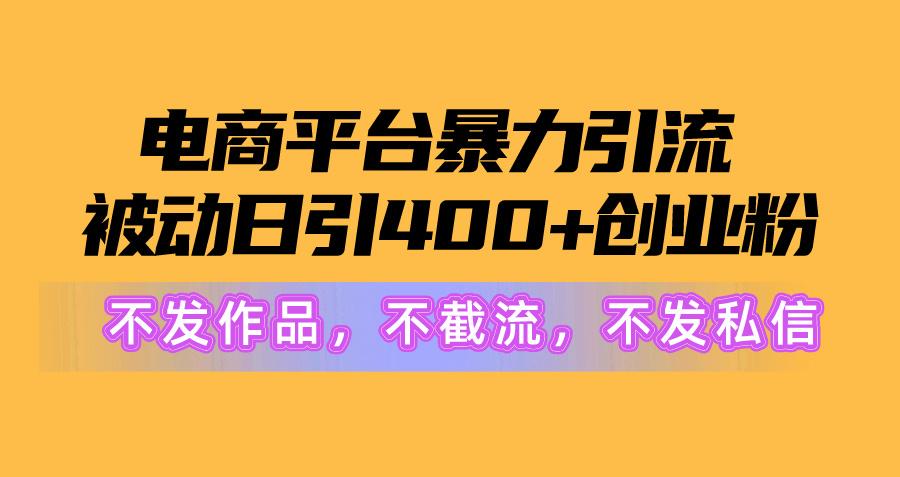 图片[1]-电商平台暴力引流,被动日引400+创业粉不发作品，不截流，不发私信-爱找项目网