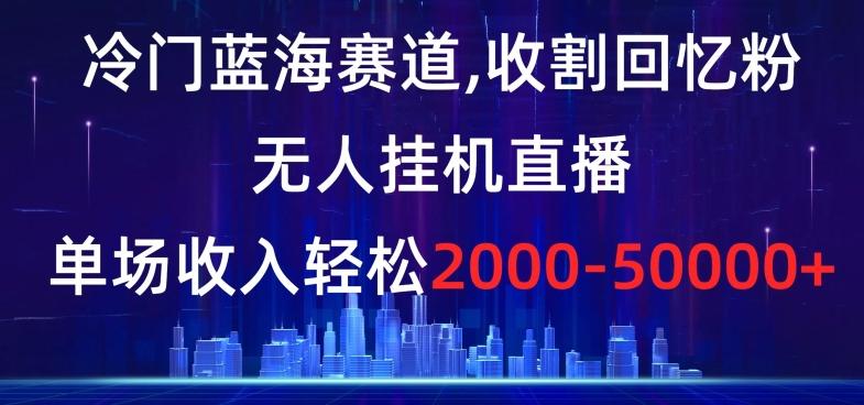 冷门蓝海赛道，收割回忆粉，无人挂机直播，单场收入轻松2000-5w+【揭秘】-爱找项目网