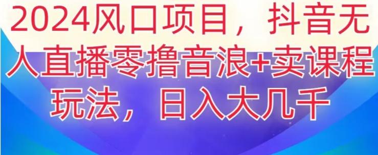 2024风口项目，抖音无人主播撸音浪+卖课程玩法，日入大几千【揭秘】-爱找项目网