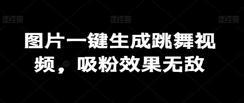 图片一键生成跳舞视频，吸粉效果无敌-爱找项目网
