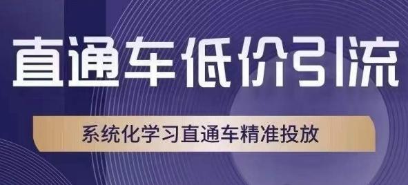 直通车低价引流课，系统化学习直通车精准投放-爱找项目网