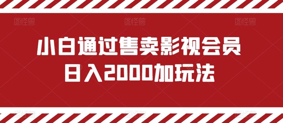 小白通过售卖影视会员日入2000加玩法-爱找项目网