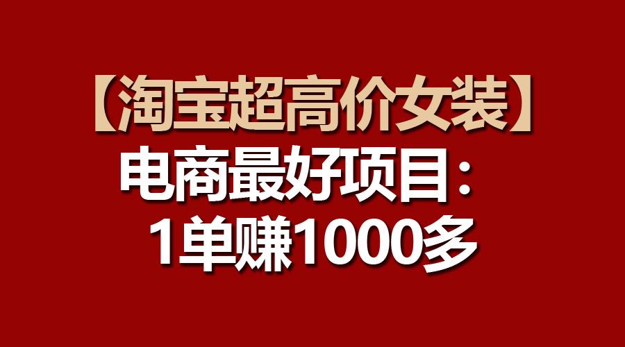 【淘宝超高价女装】电商最好项目：一单赚1000多-爱找项目网