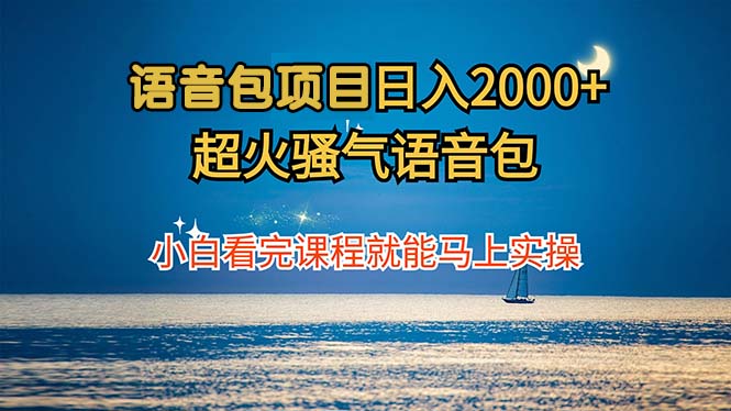 语音包项目 日入2000+ 超火骚气语音包小白看完课程就能马上实操-爱找项目网
