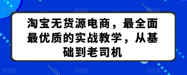 淘宝无货源电商，最全面最优质的实战教学，从基础到老司机-爱找项目网