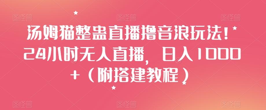汤姆猫整蛊直播撸音浪玩法！24小时无人直播，日入1000+（附搭建教程）【揭秘】-爱找项目网