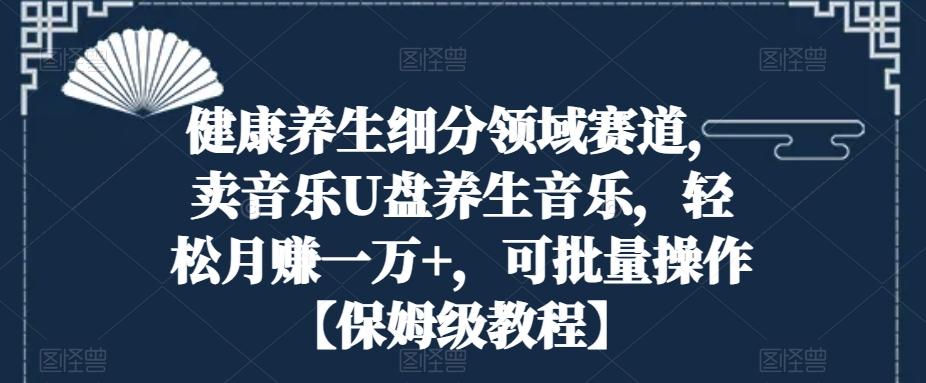 健康养生细分领域赛道，卖音乐U盘养生音乐，轻松月赚一万+，可批量操作【保姆级教程】-爱找项目网