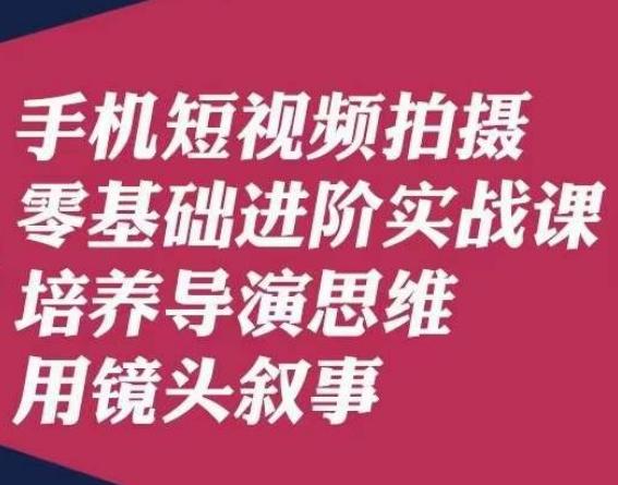 手机短视频拍摄零基础进阶实战课，培养导演思维用镜头叙事唐先生-爱找项目网