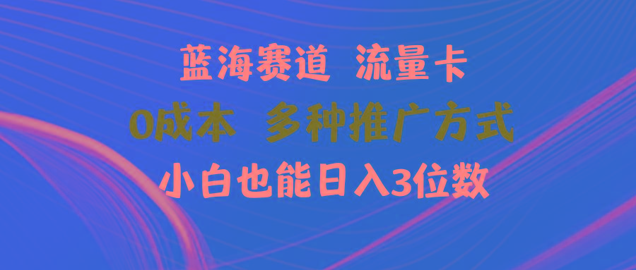蓝海赛道 流量卡 0成本 小白也能日入三位数-爱找项目网