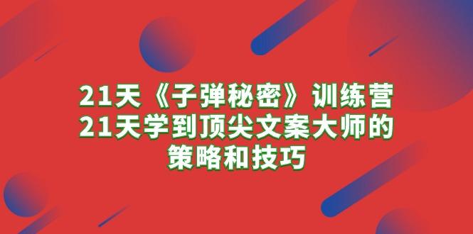 21天《子弹秘密》训练营，21天学到顶尖文案大师的策略和技巧-爱找项目网