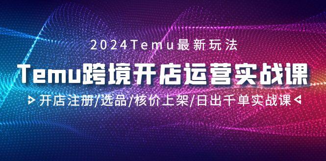 2024Temu跨境开店运营实战课，开店注册/选品/核价上架/日出千单实战课-爱找项目网