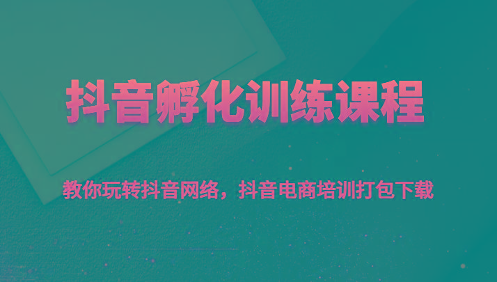 抖音孵化训练课程-教你玩转抖音网络，抖音电商培训打包下载-爱找项目网