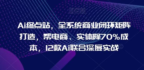 Ai终点站，全系统商业闭环矩阵打造，帮电商、实体降70%成本，12款Ai联合深度实战-爱找项目网
