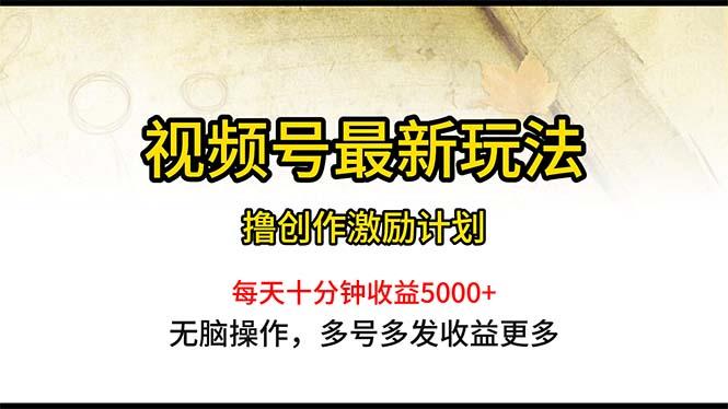 视频号最新玩法，每日一小时月入5000+-爱找项目网