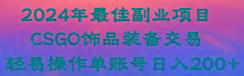 2024年最佳副业项目 CSGO饰品装备交易 轻易操作单账号日入200+-爱找项目网