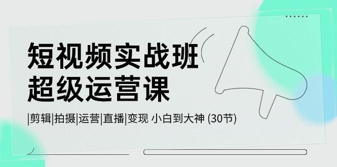短视频实战班超级运营课 |剪辑|拍摄|运营|直播|变现 小白到大神 (30节)-爱找项目网