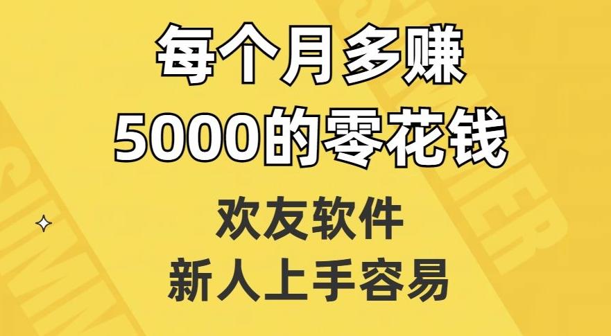 欢友软件，新人上手容易，每个月多赚5000的零花钱【揭秘】-爱找项目网