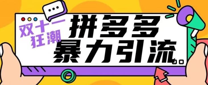 【首发】双十一拼多多暴力引流，日引300+微信-爱找项目网