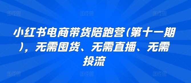 小红书电商带货陪跑营(第十一期)，无需囤货、无需直播、无需投流-爱找项目网