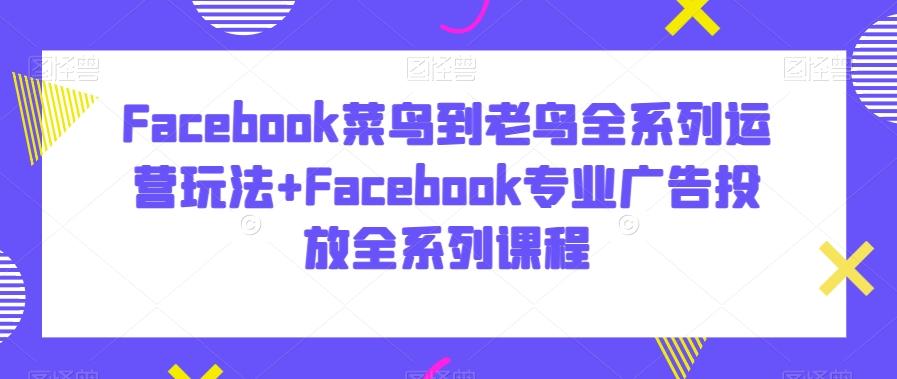 Facebook菜鸟到老鸟全系列运营玩法+Facebook专业广告投放全系列课程-爱找项目网