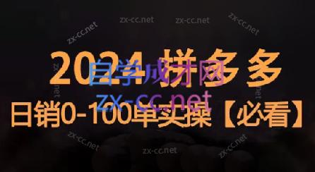 恒哥·2024拼多多日销0-100单实操-爱找项目网
