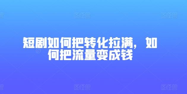 短剧如何把转化拉满，如何把流量变成钱-爱找项目网