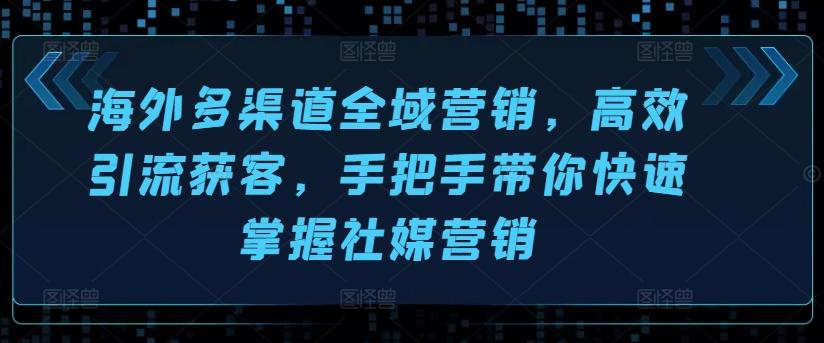 海外多渠道全域营销，高效引流获客，手把手带你快速掌握社媒营销-爱找项目网