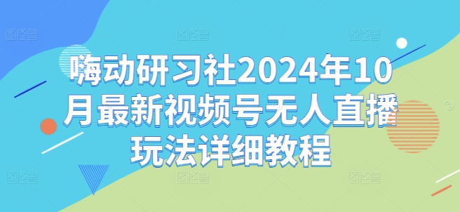 嗨动研习社2024年10月最新视频号无人直播玩法详细教程-爱找项目网