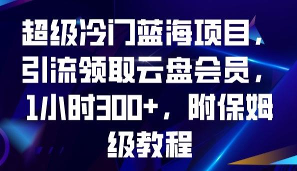 超级冷门蓝海项目，引流领取云盘会员，1小时300+，附保姆级教程-爱找项目网