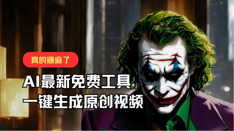 最新免费AI工具，一键生成原创视频，佛系搬运，轻松月入10000+！-爱找项目网