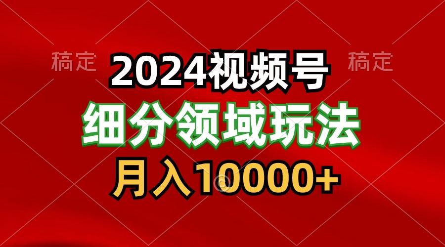 2024视频号分成计划细分领域玩法，每天5分钟，月入1W+-爱找项目网
