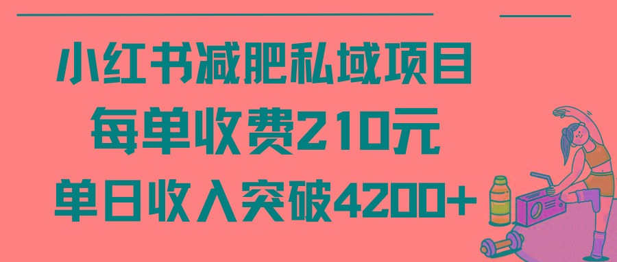 (9466期)小红书减肥私域项目每单收费210元单日成交20单，最高日入4200+-爱找项目网