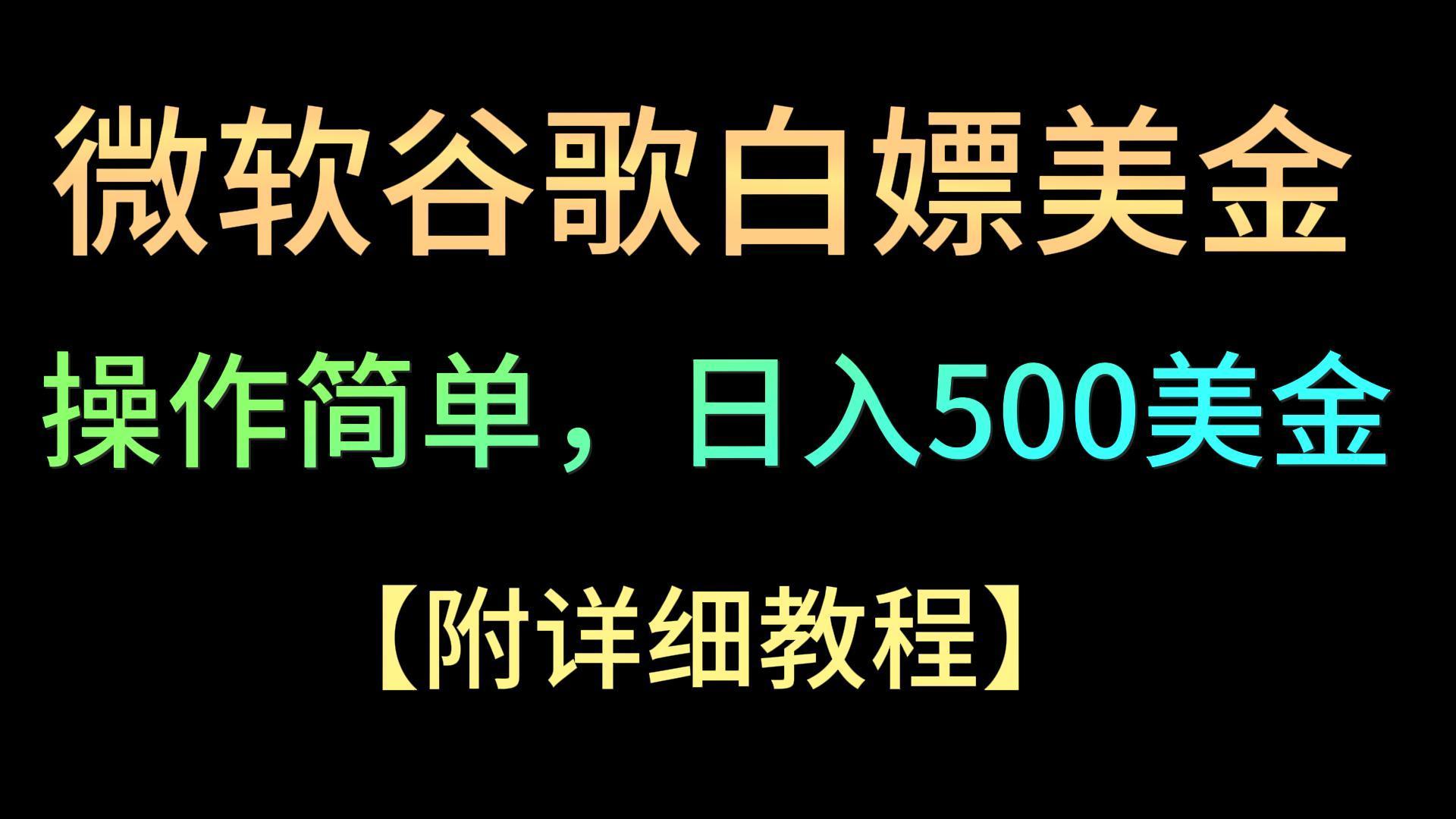 微软谷歌项目3.0，轻松日赚500+美金，操作简单，小白也可轻松入手！-爱找项目网